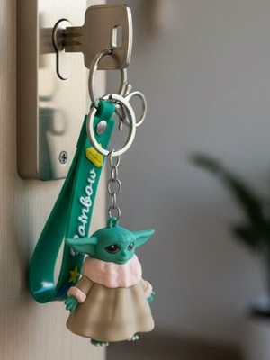 Baby Yoda Anahtarlık – Büyük Lüks Boy Yoda Anahtarlık Star Wars Figürü, Yumuşak Silikon Malzeme