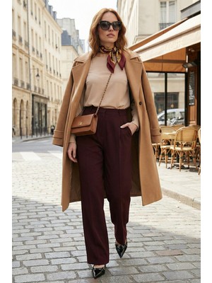 Lela Regular Fit Yüksek Bel Düz Paça Pantolon Bayan Pantolon 6923873