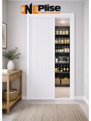 Oneplise Premium Seri Kapı Seperatörü - Estetik Akordiyon Plise Perdesi Ölçü Aralığı ( 0-100 cm x 0-230 cm )