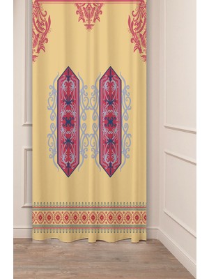 Greendecor Otantik, Anadolu, Etnik Desenli Özel Tasarım Dijital Baskılı (Tek Kanat) Modern Şık Fon Perde