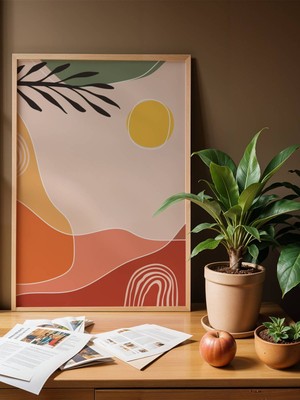 Fuart.Co Boho Sıcak Yamaçlar Bohem Serisi Duvar Posteri Dijital Baskı (Çerçevesiz) Hbfu