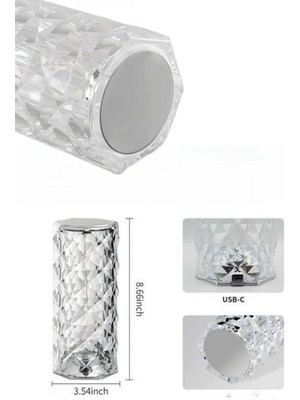Narnuga Yeni Nesil Modern Kristal Masa Ve Gece Lambası Dokunmatik Renk Değiştirebilen