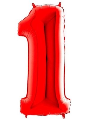 BenimMarifetlerim 1 Rakamı Kırmızı Folyo Balon 40 Inch 90 cm
