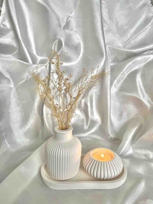 Dekoratif Vazo Mumluk&tütsülük Set