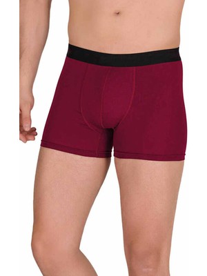 ModaSize Pamuk Modal Likralı Esnek Erkek Boxer Bordo 4476B