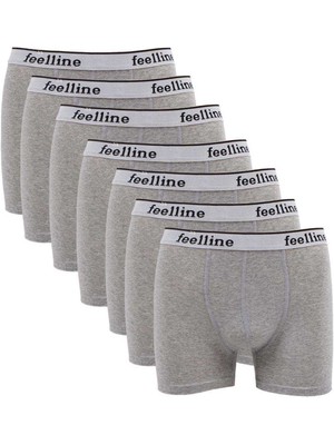 ModaSize 7 Adet Feelline Gri Pamuklu Doğal Likralı Erkek Boxer