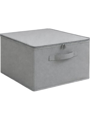 Luxway Home Gri 2'li Set Çok Amaçlı Baza ve Dolap Içi Düzenleyici Kutu Hurç 35X42X23 cm
