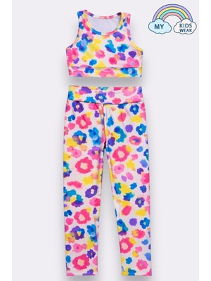 My Kids Wear Kız Çocuk Çok Amaçlı Desenli Mayo & Spor Takımı 12446
