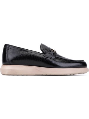 Tamer Tanca Erkek Hakiki Deri Loafer Ayakkabı 183 22207 Erk Ayk SK23/24 Sıyah/bej Tbn