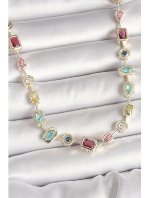 Inure Jewelry Pirinç Gold Renk Zirkon Taşlı Vıp Seri Kadın Kolye