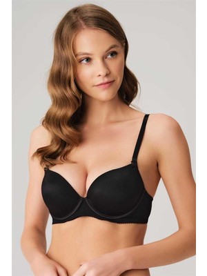 Çamaşır Kenti  Balenli Extra Destekli Dolgulu Askıları Çıkabilen Günlük Klasik T-Shirt Sütyeni