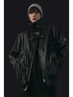 Touche Vegan Deri Ceket Siyah