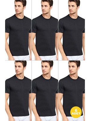 Cnt Erkek Slim Fit Sıfır Yaka Fanila T-Shirt 6'lı Paket