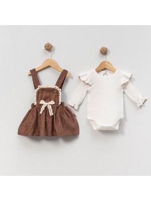 Çakar Bebe Kız Bebek Kadife Jile Elbise Takım