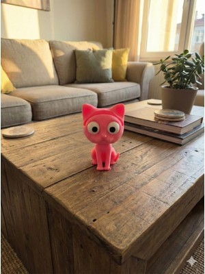 Etkrtl - Sevimli Dekoratif Pembe Kedi Gözlük Masaüstü Tutucu