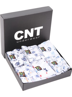 Cnt Erkek Çocuk 6'lı Karışık Desenli 100% Pamuk Kutulu Boxer