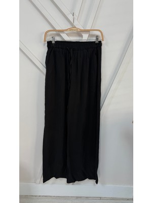 Semra İlhan Bol Paça Dökümlü Pantolon Siyah