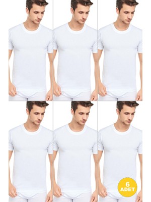 Cnt Erkek Slim Fit Sıfır Yaka Fanila T-Shirt 6'lı Paket