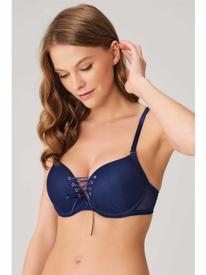 Çamaşır Kenti  Balenli Destekli Dolgulu Askıları Çıkabilen Yaka Detaylı T-Shirt Sütyeni