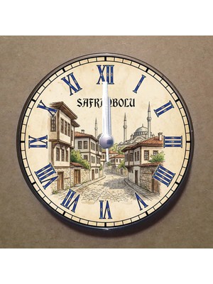 Bsb Safranbolu Temalı Magnet Saat Buzdolabı Süsü Duvar Saati 10,5cm MS2041