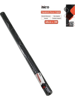 Go İthalat 3mt x 60CM Siyah Mermer Desenli Tezgah Üstü Folyo Sticker - Duvar Kağıt Kendinden Yapışkanlı - Eko Dekorasyon - Dayanıklı (5468)