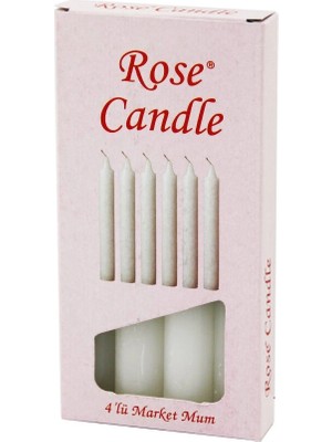 Go İthalat 4pcs - Kalın   Çap=2cm - UZUNLUK=15CM     Beyaz Klasik  Market Mum (5468)