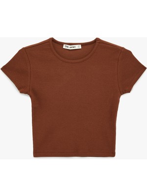 Koton Pamuklu Kısa Kollu Bisiklet Yaka Slim Fit Kaşkorse Tişört