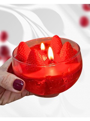 Handmade Kokulu Mum - Çilek Rüyası Jel Mum
