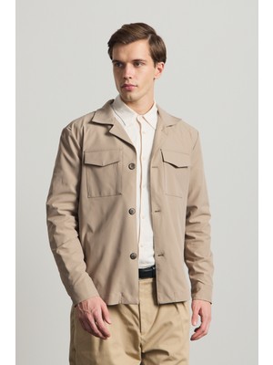 Danger Erkek Cepli Gömlek Ceket Bej
