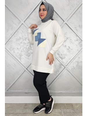 Pys Giyim Kadın Kombinli Taş Detaylı Tesettür Tunik
