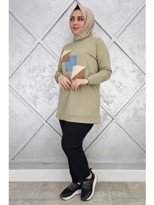 Pys Giyim Kadın Kombinli Taş Detaylı Tesettür Tunik