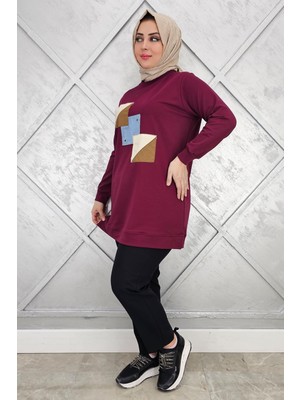 Pys Giyim Kadın Kombinli Taş Detaylı Tesettür Tunik