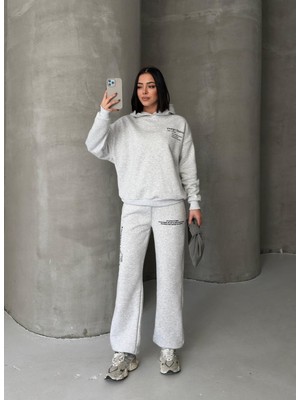 Moda Paketi Oversize Baskılı 3 Iplik Şardonlu Eşofman Takımı
