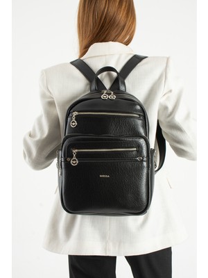 Mega Çanta Kadın Günlük Deri Sırt Çantası Çok Gözlü