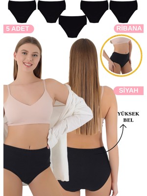 Cnt 5'li Paket Ribana Yüksek Bel Kadın Bato Külot