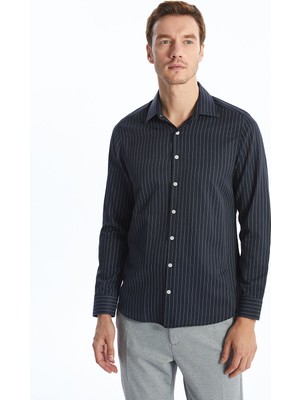 Lc Waikiki Yeni Sezon Slim Fit Uzun Kollu Çizgili Gabardin Erkek Gömlek