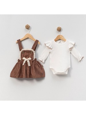 Çakar Bebe Kız Bebek Kadife Jile Elbise Takım