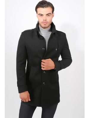 Delpino Erkek Dar Kesim Uzun Kaşe Kaban