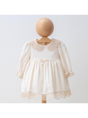 Mymio Kız Çocuk Brodeli Elbise (Astarlı)