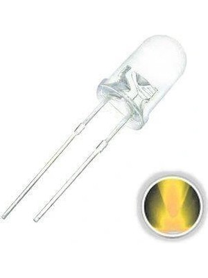 Voltaj 10MM Şeffaf Sarı LED - 10 Adet