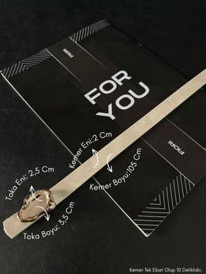 Fiori Tasarım Çubuk Toka Ince Kadın Kemeri, Ceket Kemeri, Gömlek Kemeri, Elbise Kemeri