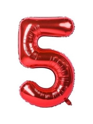 BenimMarifetlerim 5 Rakamı Kırmızı  Folyo Balon 40 Inch 90 cm