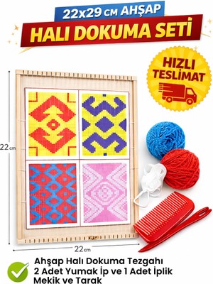 Halı Dokuma Tezgahı ve Seti – Ahşap Halı Dokuma Projesi, Okul Projeleri İçin Tam Set