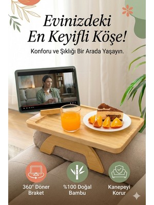 Ala Store Koltuk Tepsisi Kol Tepsi Yan Sehpa Telefon Tutucu Kanepe Kol Dayanağı Sehpası Ahşap