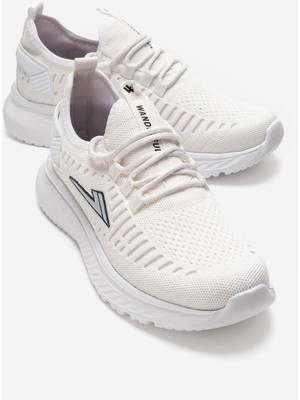 Ccway Erkek Triko Spor  Ayakkabı Beyaz Siyah