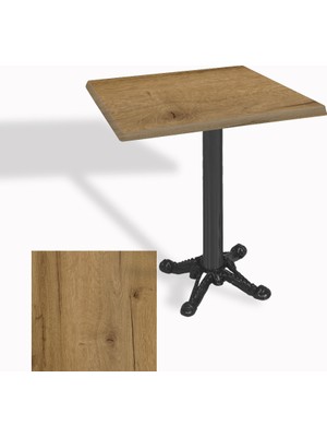 Dockers Çipa Döküm Ayak Kare Masa 60X60 cm - (Werzalit, Wermodin ve Allzalit Tabla) - Canyon Palace Oak