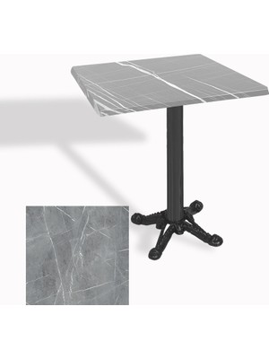 Dockers Çipa Döküm Ayak Kare Masa 70X70 cm - (Werzalit, Wermodin ve Allzalit Tabla) - Light Temperado