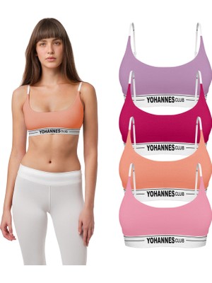 Yohannes Club, Kadın Pamuklu Sütyen, 4'lü Avantajlı Paket, Pamuklu Kumaş, 4 Farklı Seçenekli