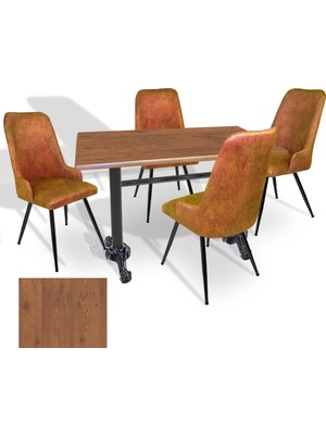 Dockers Çipa - Çırağan Mutfak Masa Takımı - 70X120 (Werzalit, Wermodin ve Allzalit Tabla) - (Novagento - Kiremit)