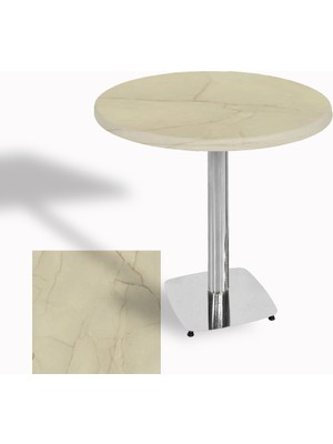 Dockers Tokyo Yuvarlak Masa (Kromnikel) Çap 80CM - (Werzalit, Wermodin ve Allzalit Tabla) - Golden Marble